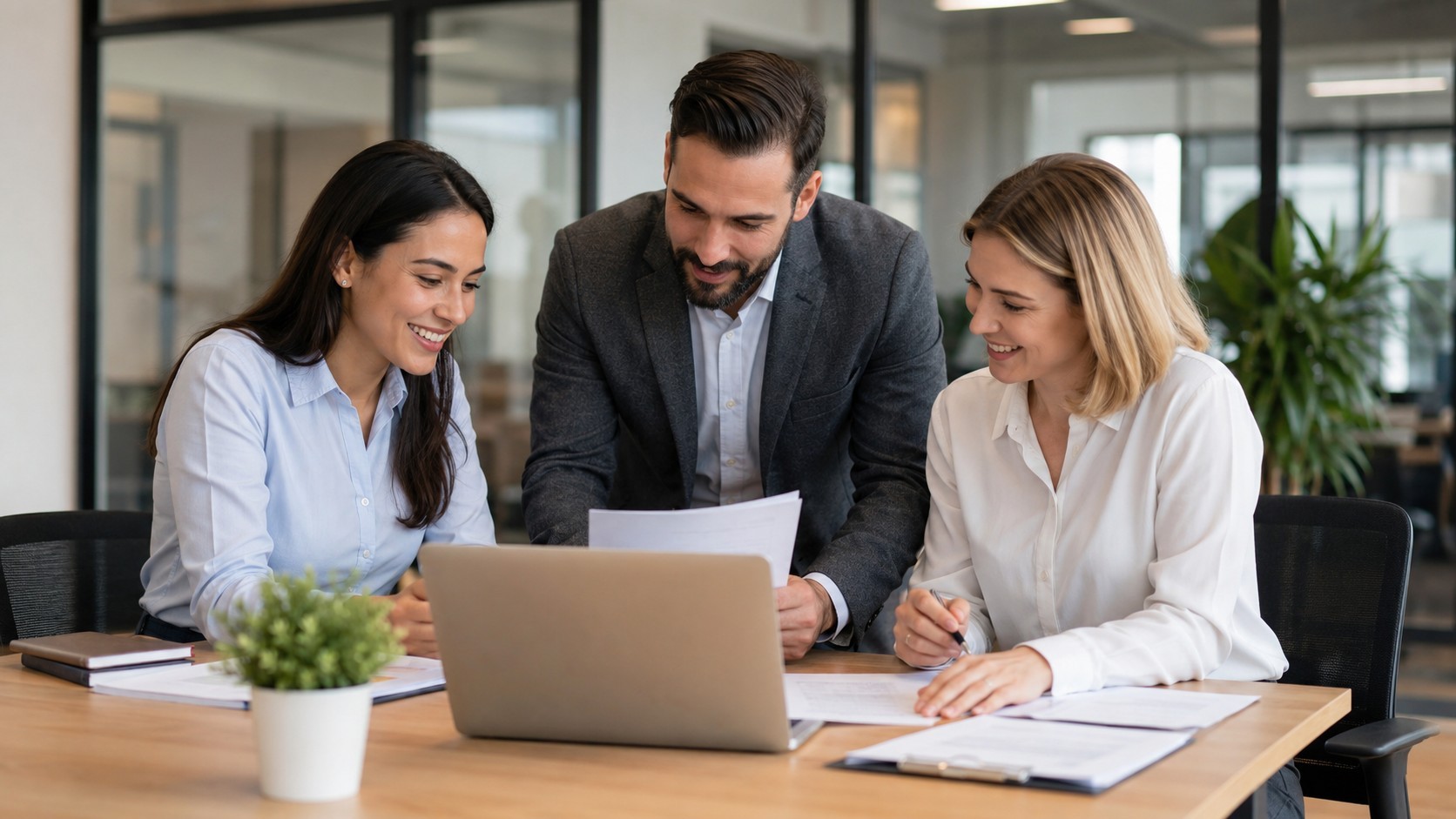 Documents et ordinateur dans un bureau